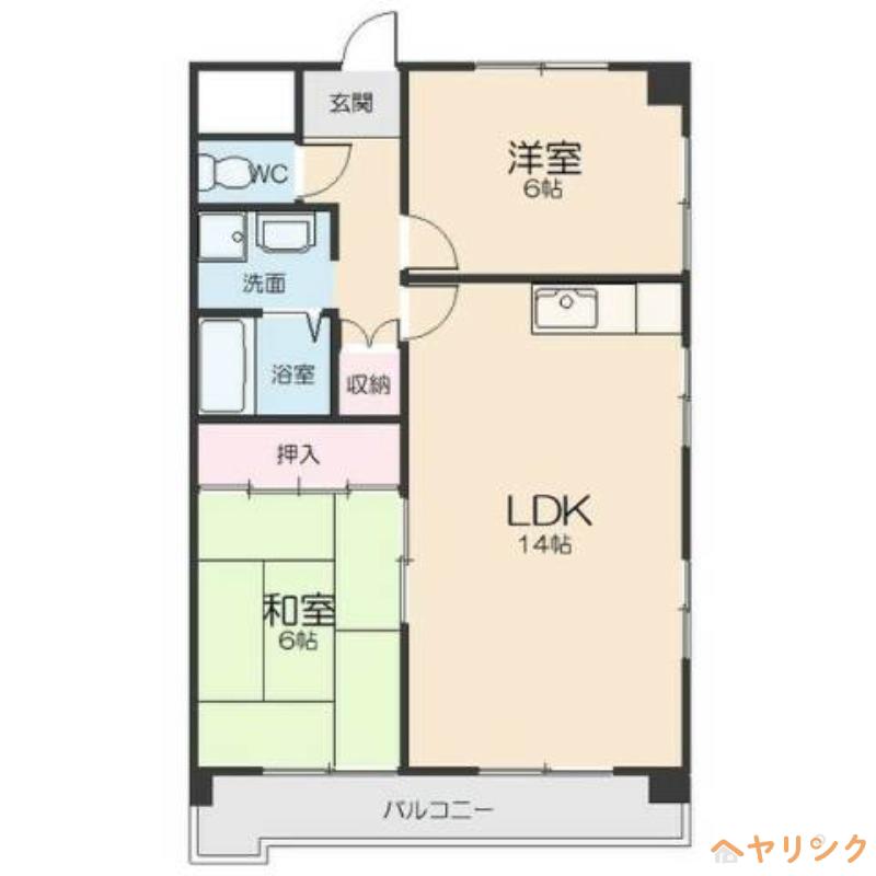 アイリス勢子坊(2LDK/2階)の間取り写真
