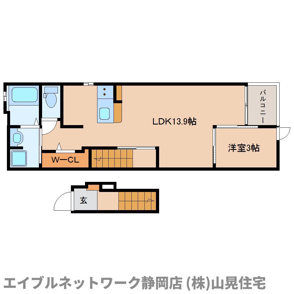 ユーフォリアネクストI(1LDK/2階)の間取り写真
