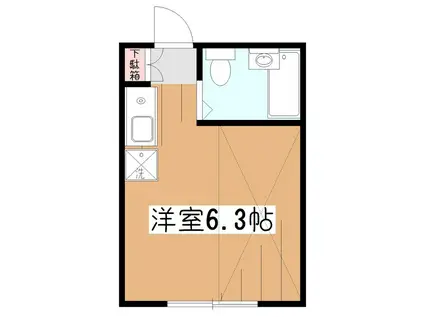 パストラル八坂(ワンルーム/2階)の間取り写真