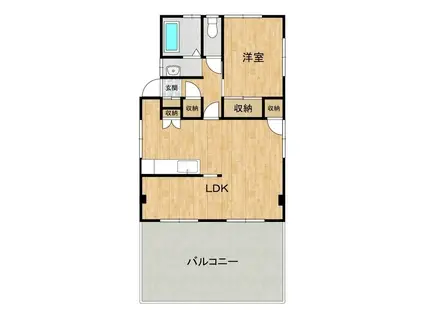 白田ビル(1LDK/3階)の間取り写真