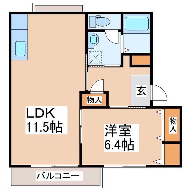 フォレストハイツ (1LDK/1階)の間取り写真