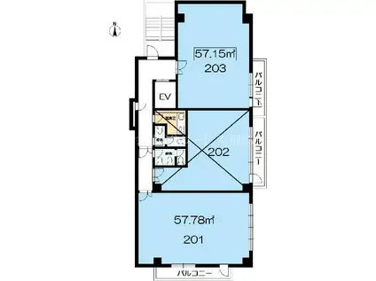 メビウスビル(ワンルーム/2階)の間取り写真