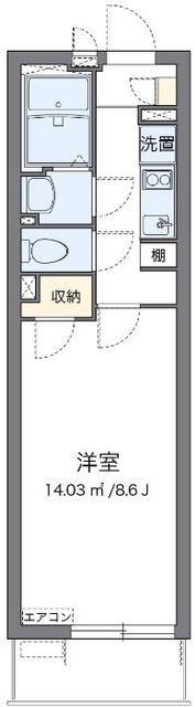 クレイノMIIWA(1K/3階)の間取り写真