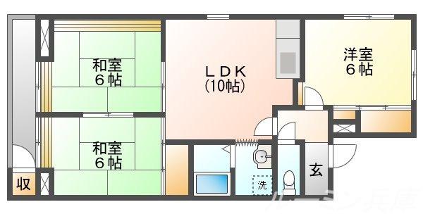 プレアール状ヶ池A(3LDK/2階)の間取り写真