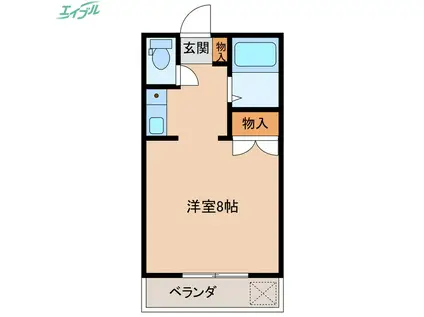 ソレイユ発春(1K/3階)の間取り写真