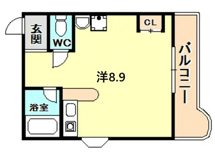 ロイヤルハイツ夙川(ワンルーム/2階)の間取り写真
