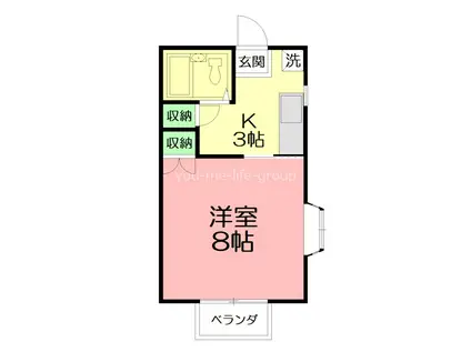 トヒロアパート(1K/2階)の間取り写真