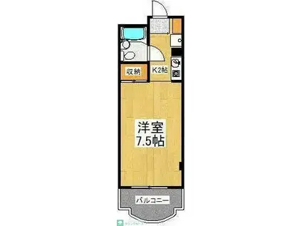 サンポート(1K/3階)の間取り写真