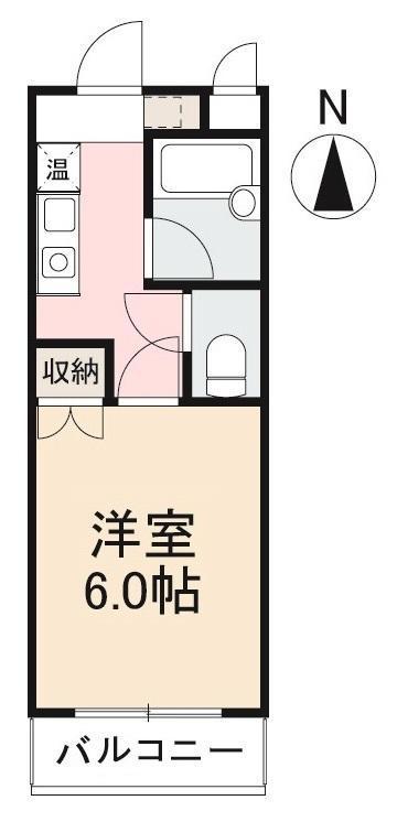 フリーダムリバーサイド(1K/3階)の間取り写真