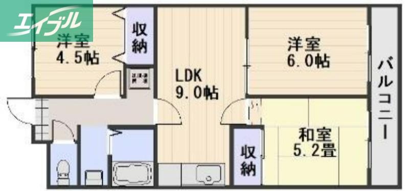 アクセスワケ(3LDK/3階)の間取り写真