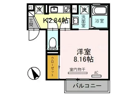 アネックスわたむき(1K/1階)の間取り写真