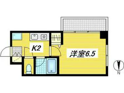 フェリエ東雲(1K/2階)の間取り写真