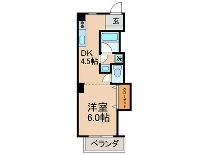 サニーハイツ松島(1DK/4階)の間取り写真