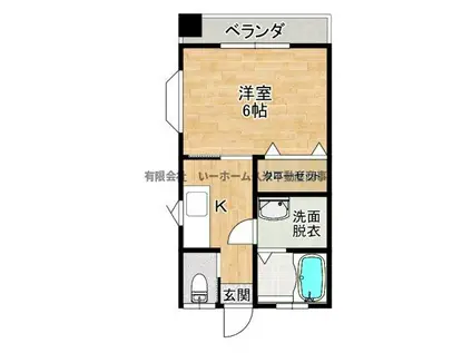 渡部ビル(1K/3階)の間取り写真