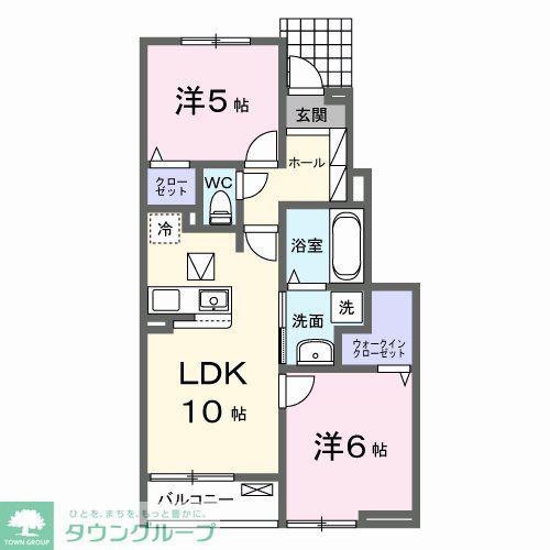 カリーノVIII(2LDK/1階)の間取り写真