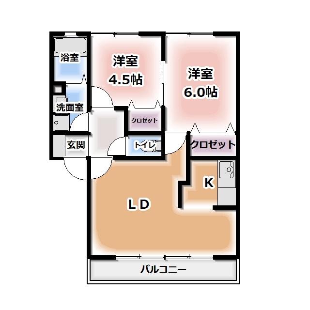 CREAOHIWA(2LDK/1階)の間取り写真