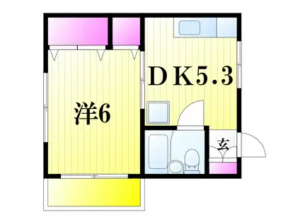 MISAKI I(1DK/2階)の間取り写真