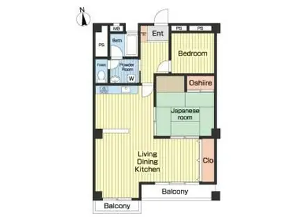 コーポラス我孫子(2LDK/2階)の間取り写真