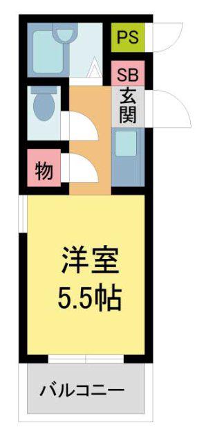 ワークヒルズ門戸(ワンルーム/2階)の間取り写真