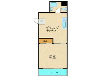 ハイツ三軒茶屋(1DK/4階)の間取り写真