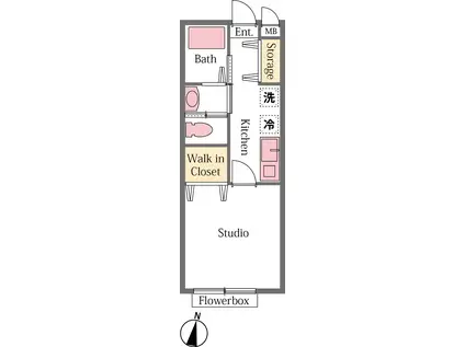 東武越生線 武州唐沢駅 徒歩8分 2階建 築12年(1K/1階)の間取り写真