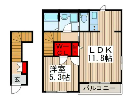 レジデンス(1LDK/2階)の間取り写真
