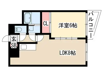 第3タジックビル(1LDK/2階)の間取り写真