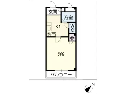 レザンドールII(1K/2階)の間取り写真