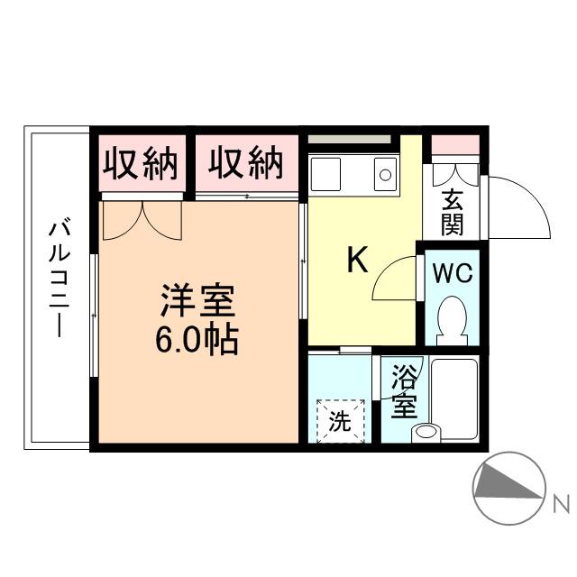 パインパレス本郷(1K/2階)の間取り写真