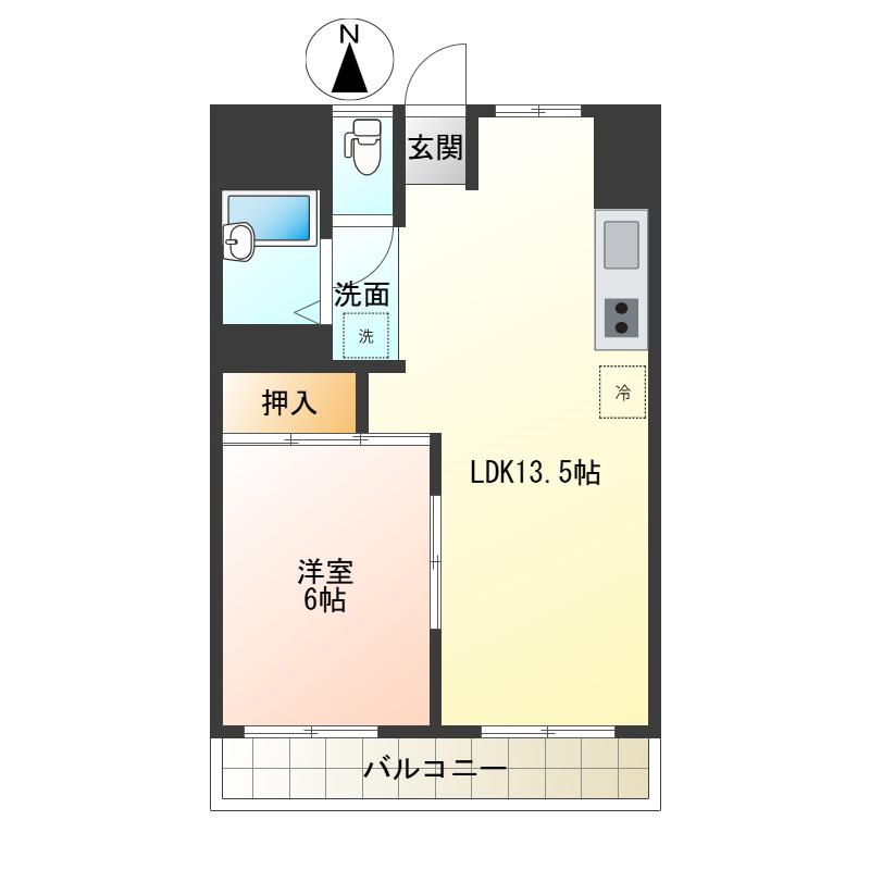 田代マンション(1LDK/1階)の間取り写真