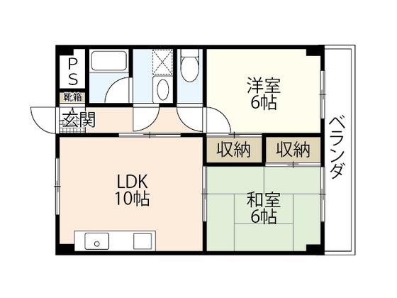 ハーシオンフルタII(2LDK/2階)の間取り写真