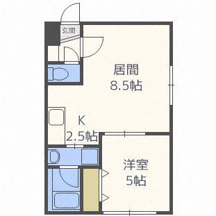 ラフィネ麻生(1LDK/1階)の間取り写真