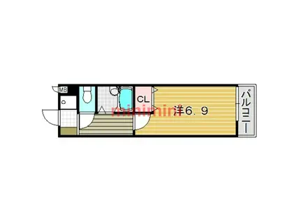 井高野レジデンス(1K/2階)の間取り写真