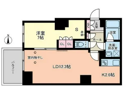 ヴィアーレ四谷(1SLDK/2階)の間取り写真