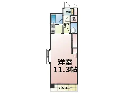 マンション悠山(ワンルーム/3階)の間取り写真