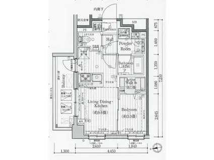 デュオヴェール東京東向島(1LDK/2階)の間取り写真