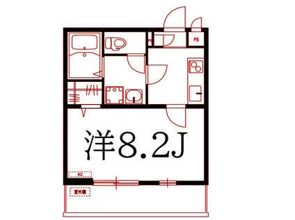 リブリ・HUGEL山手(1K/2階)の間取り写真