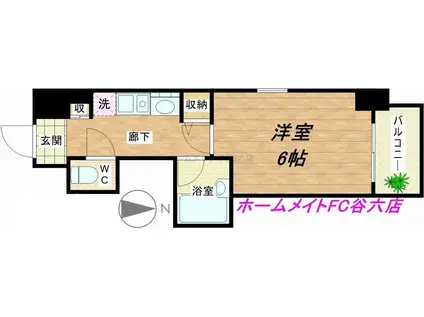 エステムコート大阪城南II(1K/6階)の間取り写真