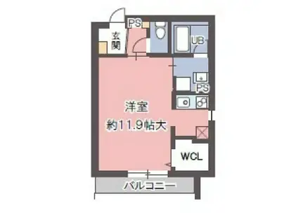 ボンジューネ(ワンルーム/1階)の間取り写真