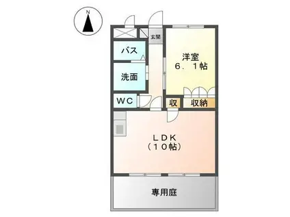 ロイヤル ヒル(1LDK/1階)の間取り写真