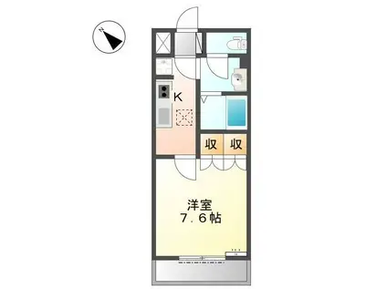 グランクール(1K/1階)の間取り写真