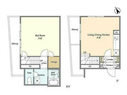 LEGALAND大井町ウエスト(1LDK/1階)の間取り写真