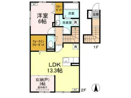 スペリアージュ A棟(1SLDK/2階)の間取り写真