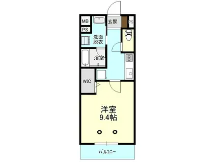 CLEVERCREST(1K/1階)の間取り写真