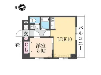 Mプラザ香里一番館(1LDK/4階)の間取り写真