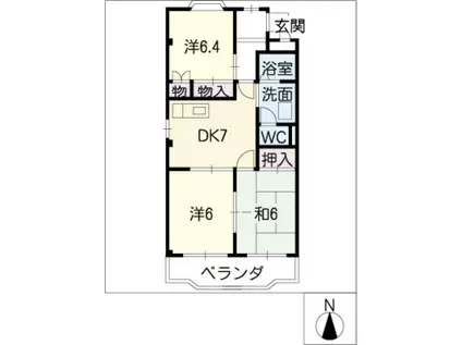 ブルームバンノ(3DK/2階)の間取り写真
