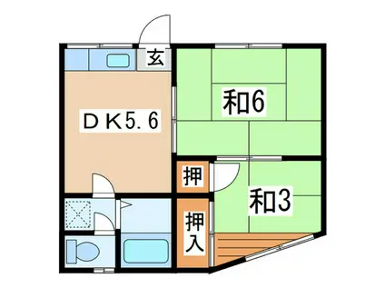 コーポマスコ(2DK/2階)の間取り写真