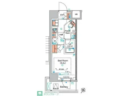 エストゥルース横浜蒔田(1K/6階)の間取り写真
