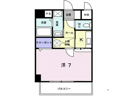 ウエルアクセス草香江(1K/4階)の間取り写真