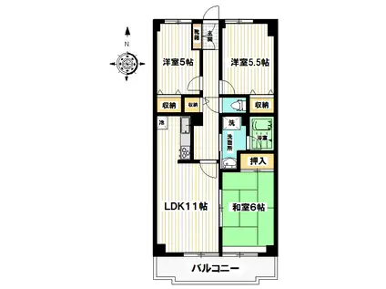 セラヴィ上宿(3LDK/5階)の間取り写真
